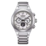 Citizen Zenshin Chronograph Super Titanium White Dial Eco-Drive CA4690-51A 100M Men's Watch