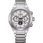 Citizen Zenshin Chronograph Super Titanium White Dial Eco-Drive CA4690-51A 100M Men's Watch