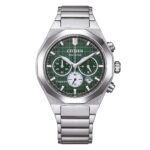 Citizen Zenshin Senkei Chronograph Super Titanium Green Dial Eco-Drive CA4691-59X 100M Men's Watch
