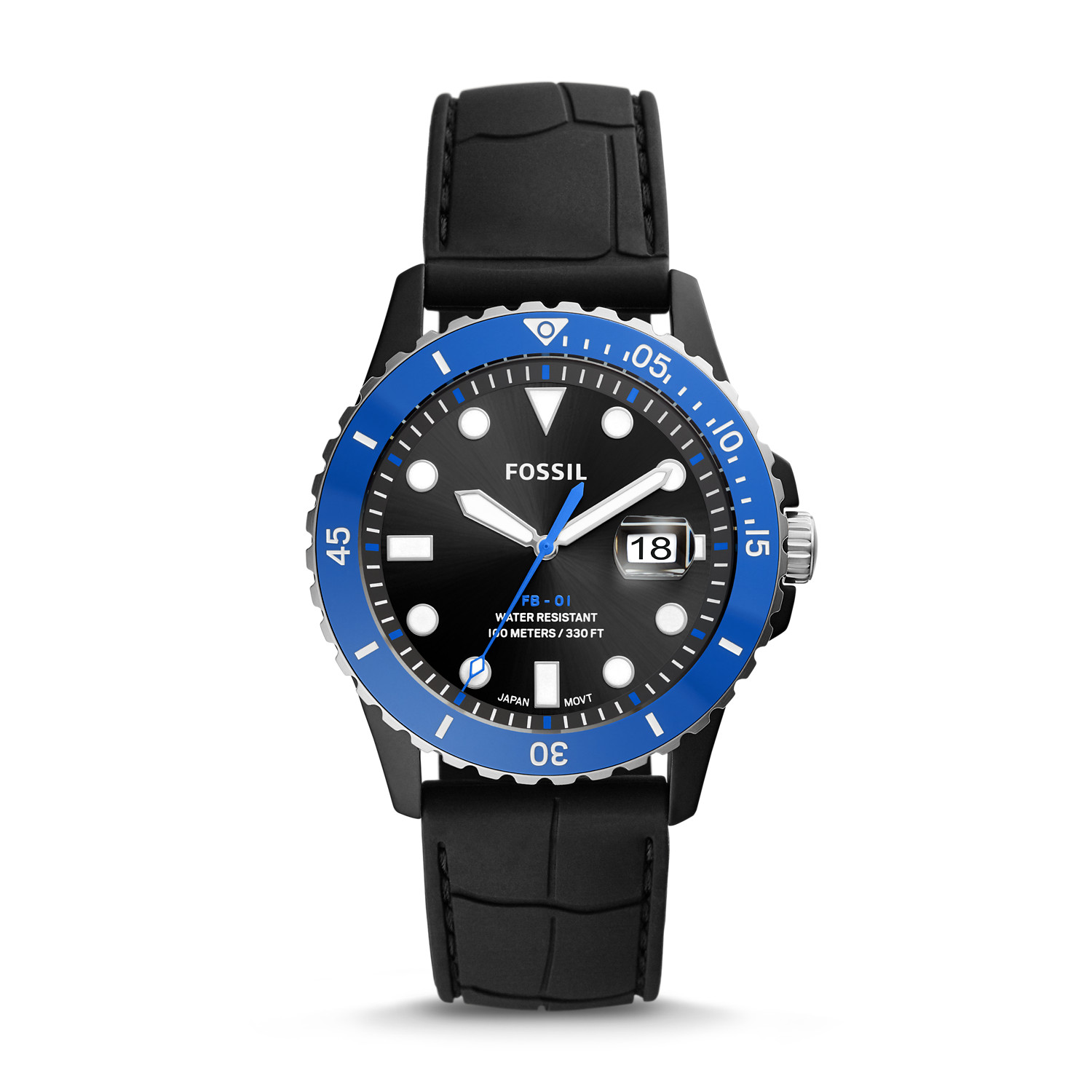 Fossil FB-01 Black Dial Silicone Strap Quartz CE5023 100M Men's Watch