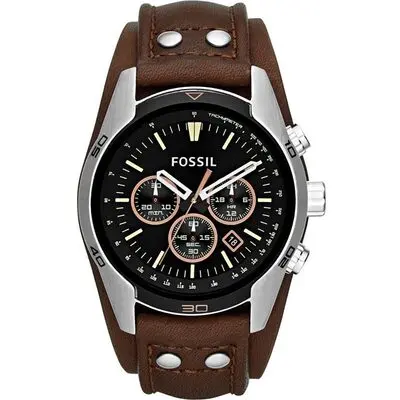 Fossil Coachman Chronograph Black Dial Brown Leather CH2891 Men's Watch