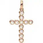 Amen Croce Piccola Argento Ip Oro Rosa E Zirconi (CLBORB) Unisex JEWELRY