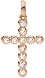 Amen Croce Piccola Argento Ip Oro Rosa E Zirconi (CLBORB)  JEWELRY