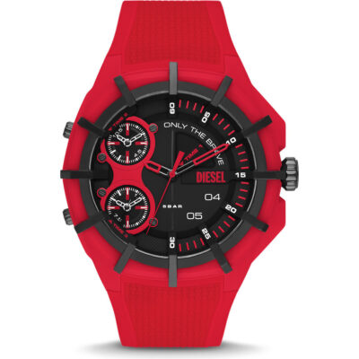 Diesel Framed NSBB Men's Watch (DZ1989) - Red Silicone Strap