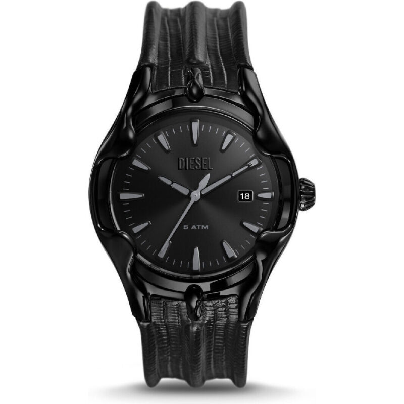 Diesel Men's Watch (DZ2193) - Stainless Steel Ion-Plated Black Case, Leather Strap, 44mm
