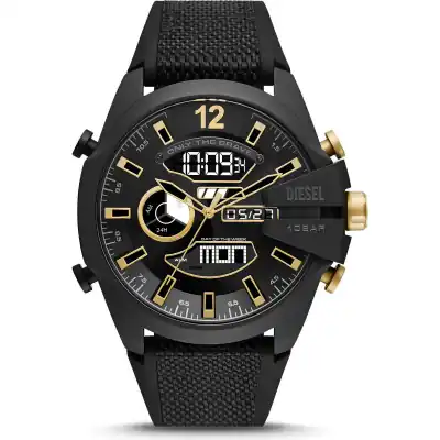 Diesel Mega Chief Men's Watch (DZ4552) - Black Nylon/Silicone Strap