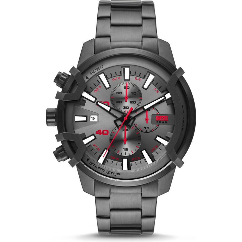Diesel Men's Chronograph Watch (DZ4586) - Stainless Steel Ion-Plated Gun Case, Stainless Steel Ion-Plated Gun Strap, 48mm