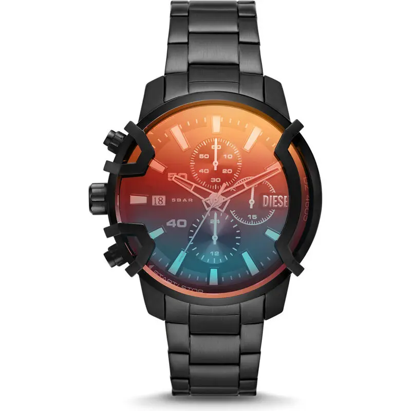 Diesel Griffed chronograph black stainless steel men's watch (dz4605)