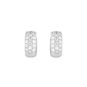 Recarlo Anniversary Love 1.71ct Round Brilliant Diamond Hoop Earrings in 18kt White Gold | Women’s Luxury Italian Fine Jewellery (E01CE020_171)