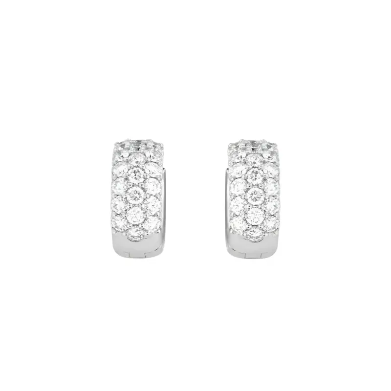 Recarlo Anniversary Love 1.71ct Round Brilliant Diamond Hoop Earrings in 18kt White Gold | Women’s Luxury Italian Fine Jewellery (E01CE020_171)