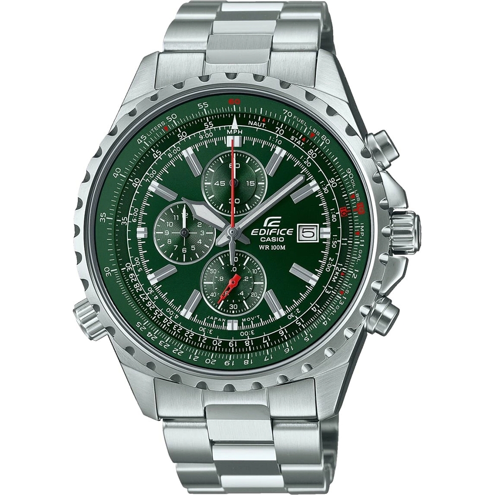 Casio Edifice Slide Rule Xl Chrono - Green (EF-527D-3AVUEF) Men's Watch