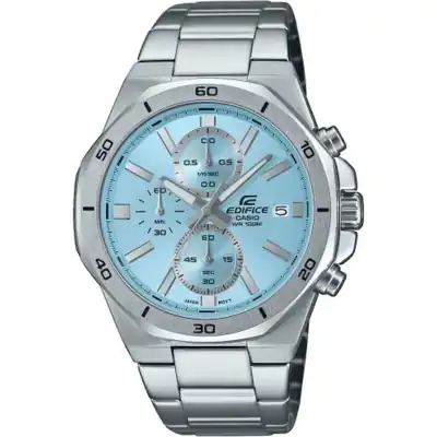 Casio Edifice Octagonal Chronograph - Light Blue (EFV-640D-2BVUEF) Men WATCHES
