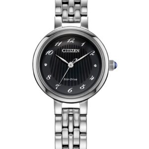 Citizen L Classic Stainless Steel Black Dial Eco-Drive EM0990-81E Women's Watch