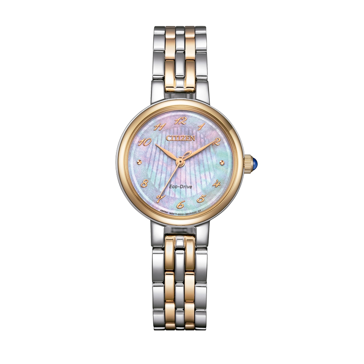 Citizen L Classic Two Tone Stainless Steel Mother Of Pearl Dial Eco-Drive EM0996-84Y Women's Watch