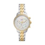 Fossil Neutra chronograph two tone stainless steel white mother of pearl dial quartz es5216 Women's watch