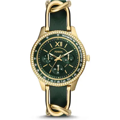 Fossil Stella Multifunction Green eco leather Women's Watch (es5243)