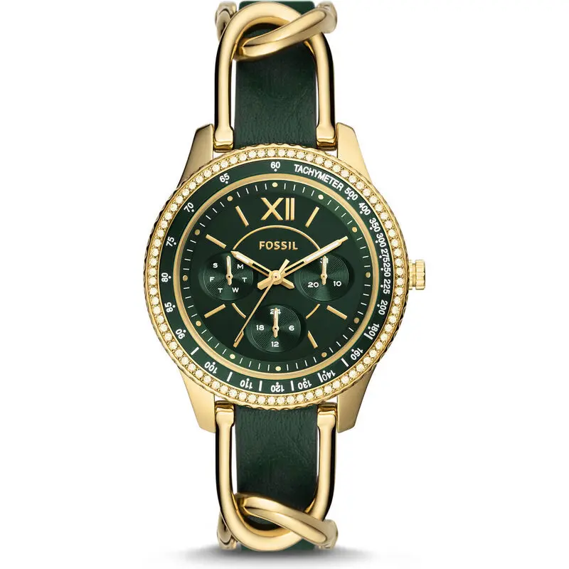Fossil Stella Multifunction Green eco leather Women's Watch (es5243)