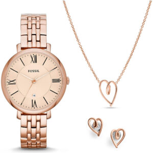 Fossil Jacqueline rose gold watch & bracelet set (es5252set) -Women's Watch set