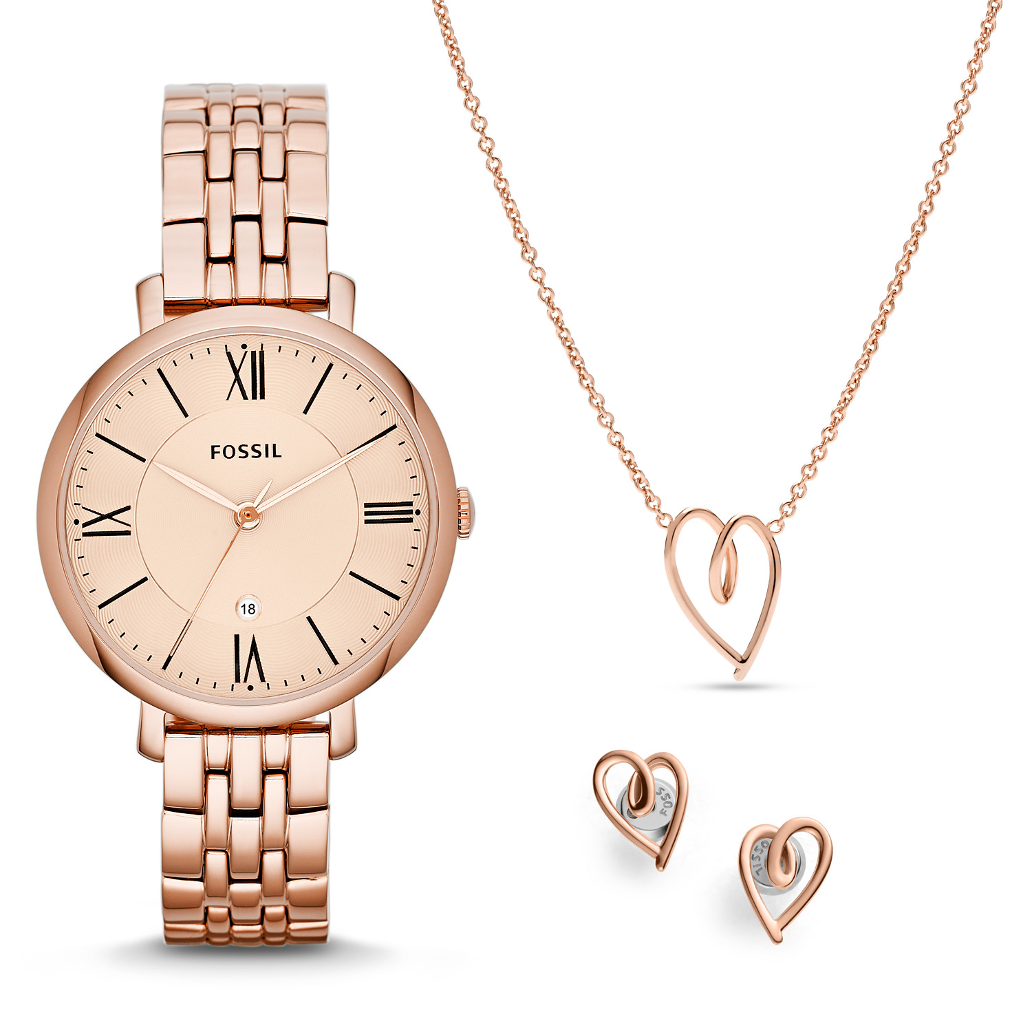 Fossil Jacqueline rose gold Watch & Bracelet set (es5252set) Women's Watch