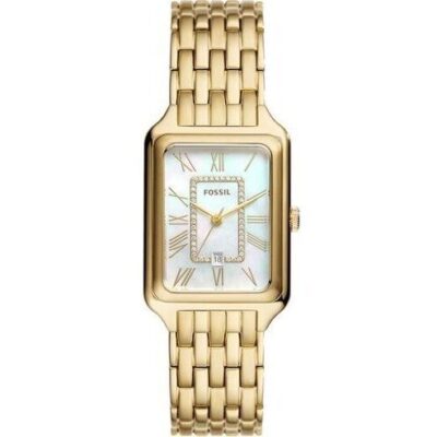 Fossil Raquel Gold Tone Stainless Steel White Mother Of Pearl Dial Quartz ES5304 Women's Watch