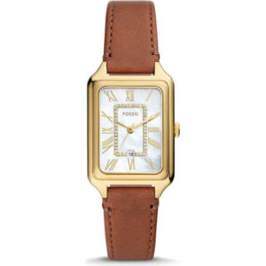 Fossil Raquel Brown Leather Strap White Mother Of Pearl Dial Quartz ES5307 Women's Watch