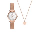Fossil Carlie set + Necklace Womens Watch (es5314set)