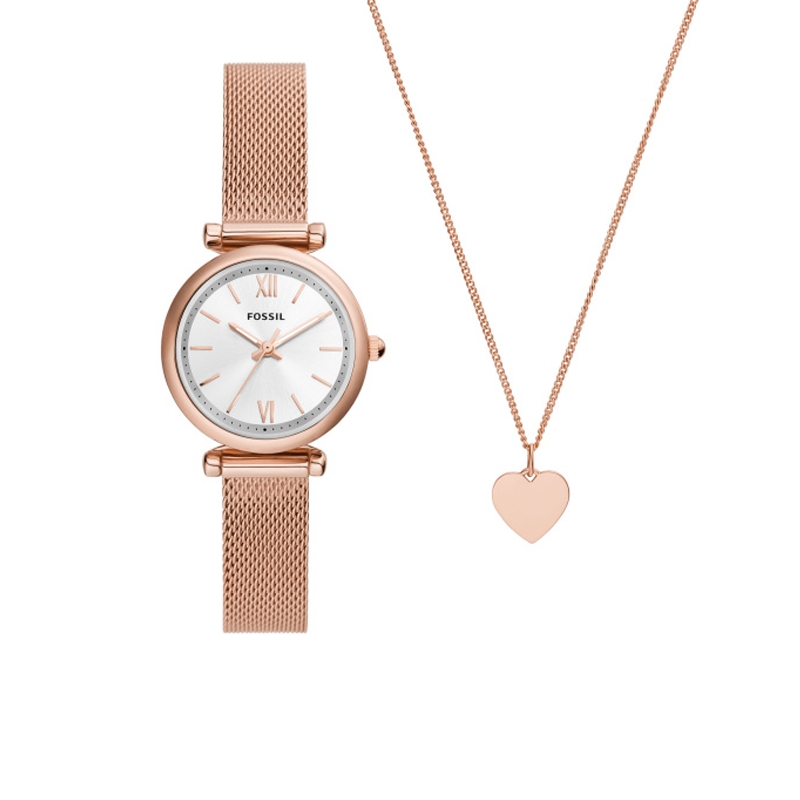 Fossil Carlie set + Necklace Womens Watch (es5314set)