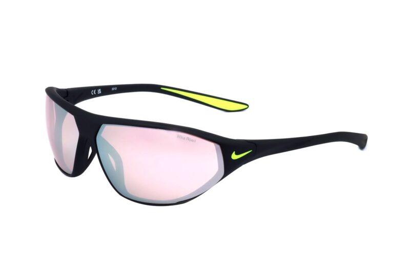 Nike Sunglasses Aero Swift Matte Black Road Chrome (E_ DQ0992-012 65-12-140) Unisex EYEWEAR