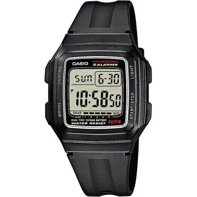 CASIO VINTAGE ILLUMINATOR 10 YEARS BATTERY - BLACK (F-201W-1ADF) Unisex WATCHES