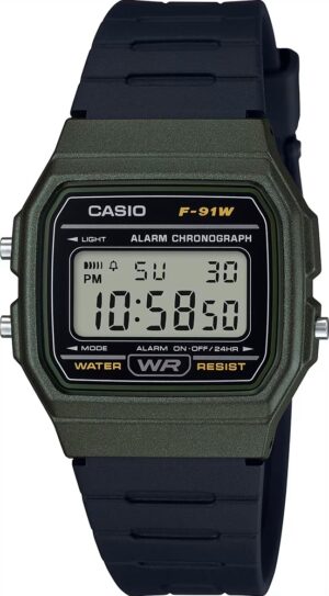 Casio Vintage F-91 Bio Resin Strap - Forest Green (F-91WM-3ADF) Unisex Watch