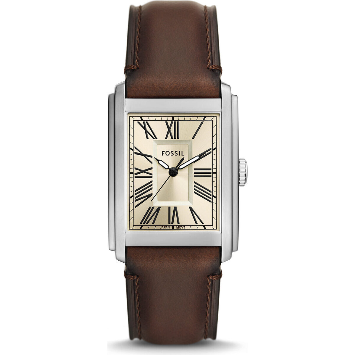 Fossil Carraway Leather Strap Cream Dial Quartz FS6012 Men's Watch