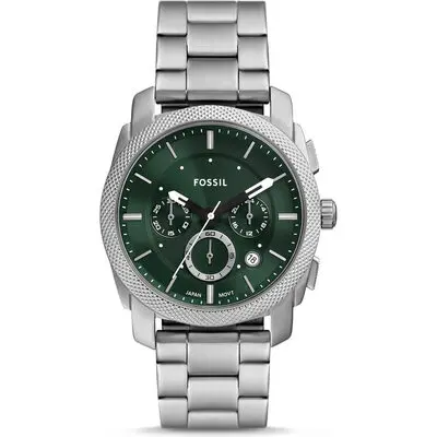 Fossil Machine Chronograph Stainless Steel Green Dial Quartz FS6079 Men's Watch