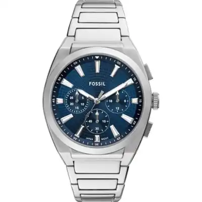 Fossil Everett Chronograph Stainless Steel Blue Dial Quartz FS6104 Men's Watch