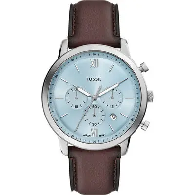 Fossil Neutra Chronograph Leather Strap Blue Sunray Dial Quartz FS6109 Men's Watch