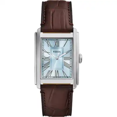Fossil Carraway Leather Strap Blue Sunray Dial Quartz FS6110 Men's Watch