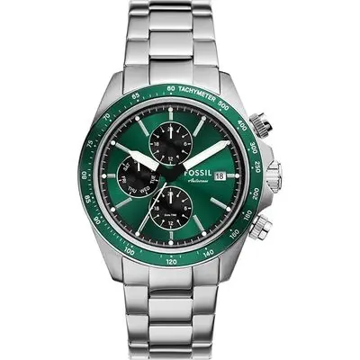 Fossil Autocross Multifunction Stainless Steel Green Dial Quartz FS6127 Men's Watch