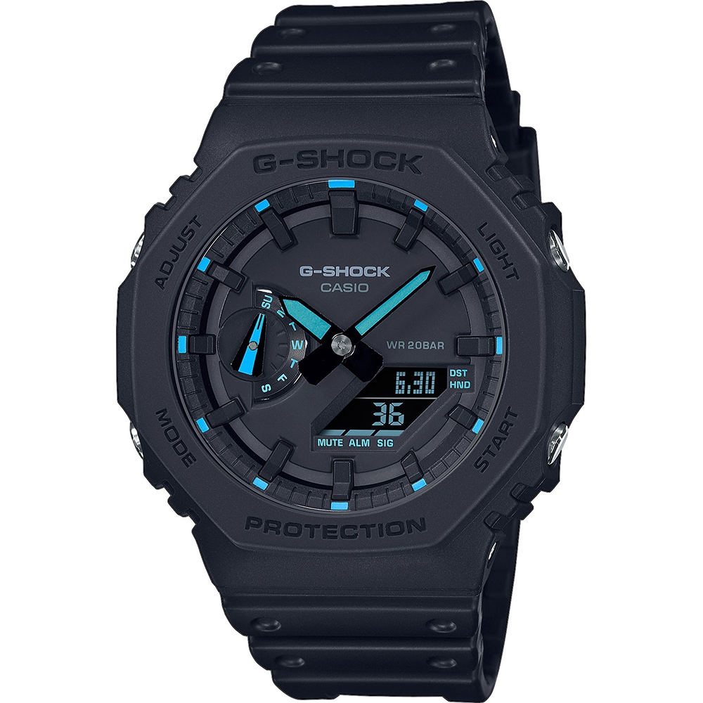 Casio G-shock Oak - Neon Blue Index (GA-2100-1A2ER) Men's Watch
