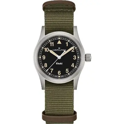 Hamilton Khaki Field Textile Strap Black Dial Quartz H69301930 Unisex Watch