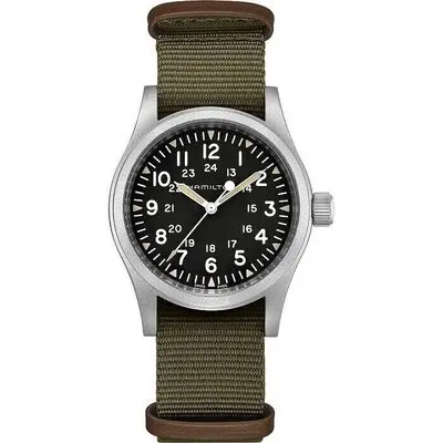 Hamilton Khaki Field Green Nylon Strap Black Dial Mechanical H69439931 Men's Watch