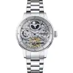 Ingersoll The Jazz Sun and Moon Phase Stainless Steel Skeleton Silver Dial Automatic I07703 Men's Watch