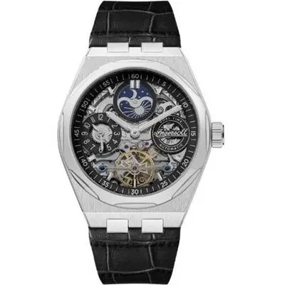 Ingersoll The Broadway Dual Time Black Skeleton Dial Automatic I12903 Men's Watch