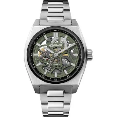 Ingersoll Vert Stainless Steel Green Skeleton Dial Automatic I14304 Men's Watch