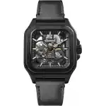 Ingersoll The Ollie Leather Strap Black Skeleton Dial Automatic I14504 Men's Watch