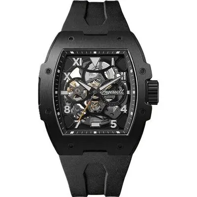 Ingersoll The Play Polyurethane Strap Black Skeleton Dial Automatic I15302 Men's Watch