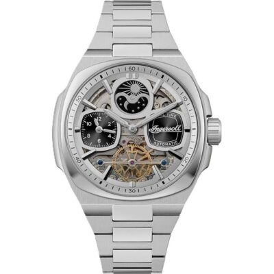 Ingersoll The Spirit Moon Phase Stainless Steel Silver Skeleton Dial Automatic I15802 Men's Watch