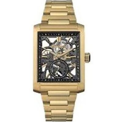 Ingersoll The Spur Gold Tone Stainless Steel Black Skeleton Dial Automatic I17002 Men's Watch