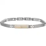 Maserati J Steel And White Leather JM218AMD03 Men's Bracelet