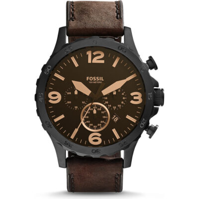 Fossil Nate Chronograph Brown Leather Men's Watch (JR1487)