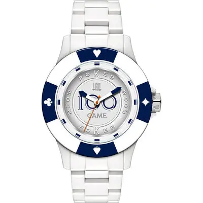 Light Time Poker - White / Blue (L147A) Men WATCHES