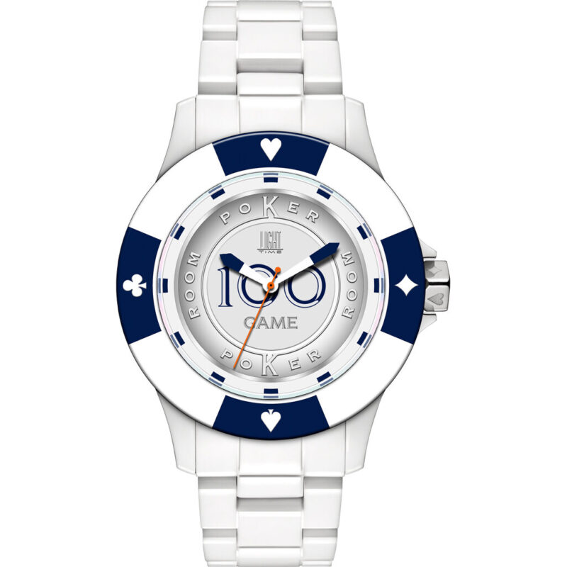 Light Time Poker - White / Blue (L147A) Men WATCHES